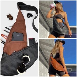 Sash reversible black/ brown purse